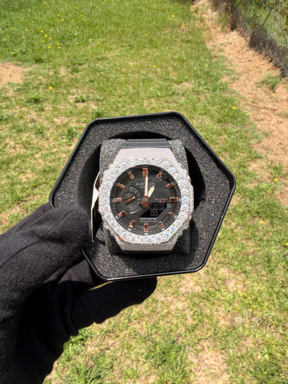 Custom VVS1 Moissanite G-Shock Watch | S925 Sterling Silver