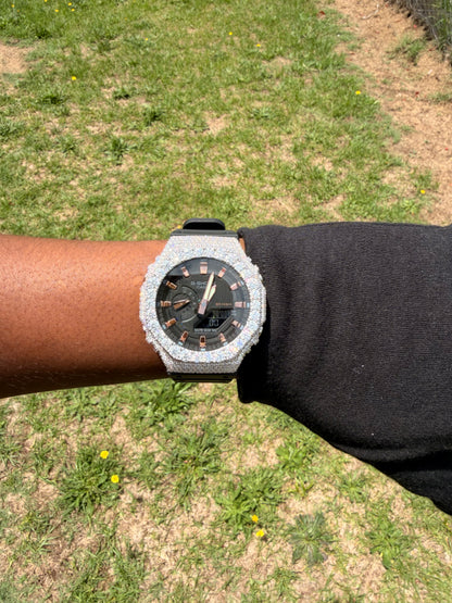 Custom VVS1 Moissanite G-Shock Watch | S925 Sterling Silver
