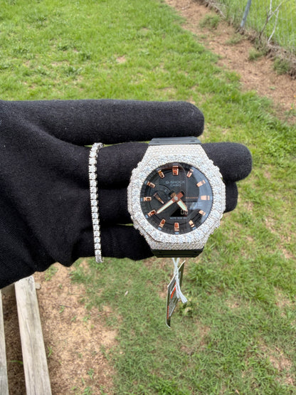 VVS1 Moissanite Iced G-Shock + 4MM Tennis Bracelet Set 💎