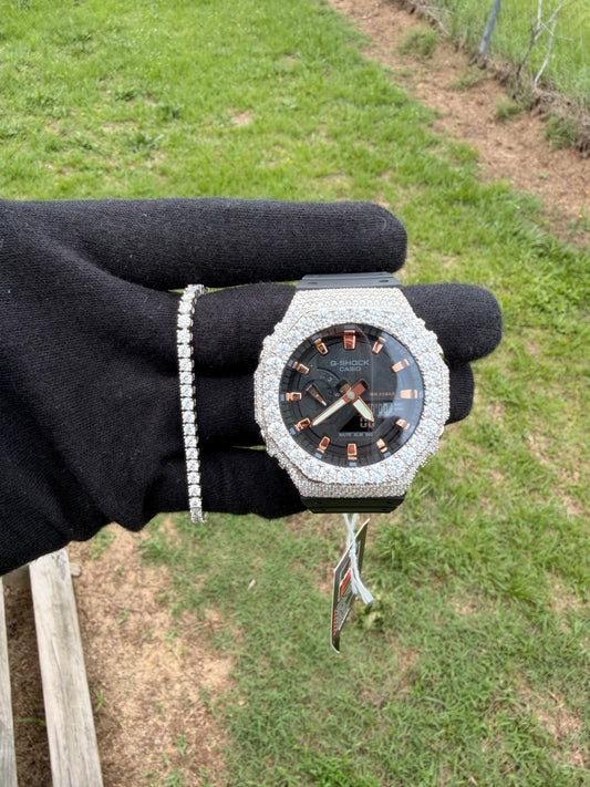 VVS1 Moissanite Iced G-Shock + 4MM Tennis Bracelet Set 💎