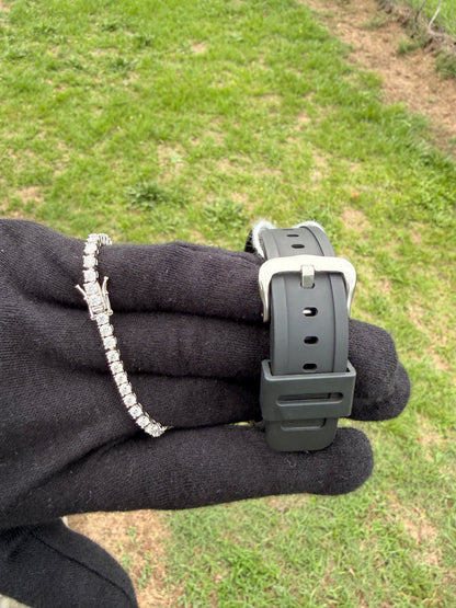VVS1 Moissanite Iced G-Shock + 4MM Tennis Bracelet Set 💎