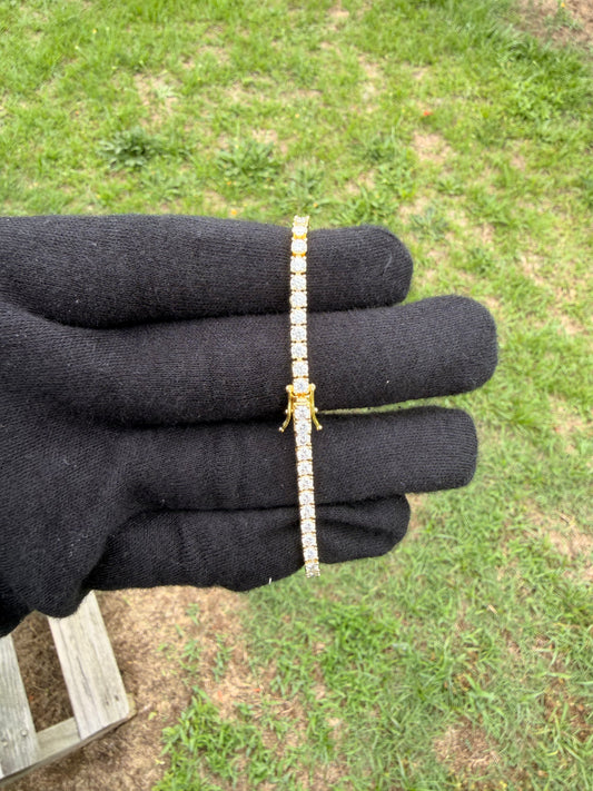VVS1 Moissanite 4MM Tennis Bracelet | Silver, Gold & Rose Gold