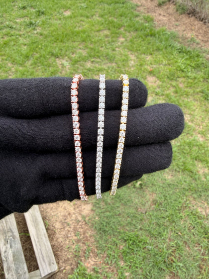 VVS1 Moissanite 4MM Tennis Bracelet | Silver, Gold & Rose Gold