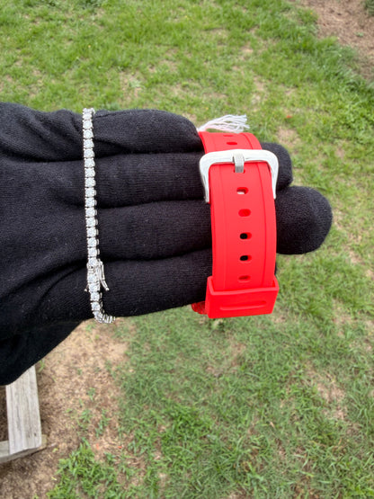 VVS1 Moissanite Iced G-Shock + 4MM Tennis Bracelet Set 💎