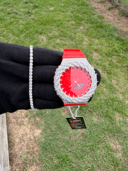 VVS1 Moissanite Iced G-Shock + 4MM Tennis Bracelet Set 💎