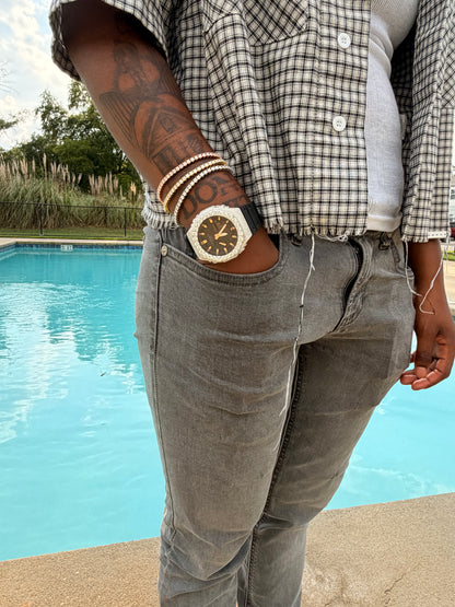 VVS1 Moissanite Iced G-Shock + 4MM Tennis Bracelet Set 💎