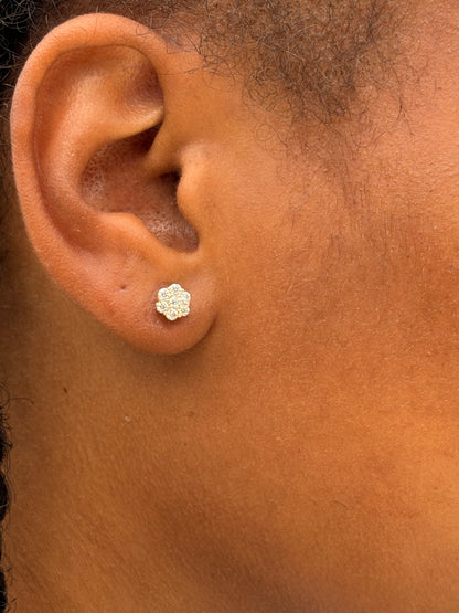 VVS1 Moissanite Flower Stud Earrings | S925 Sterling Silver