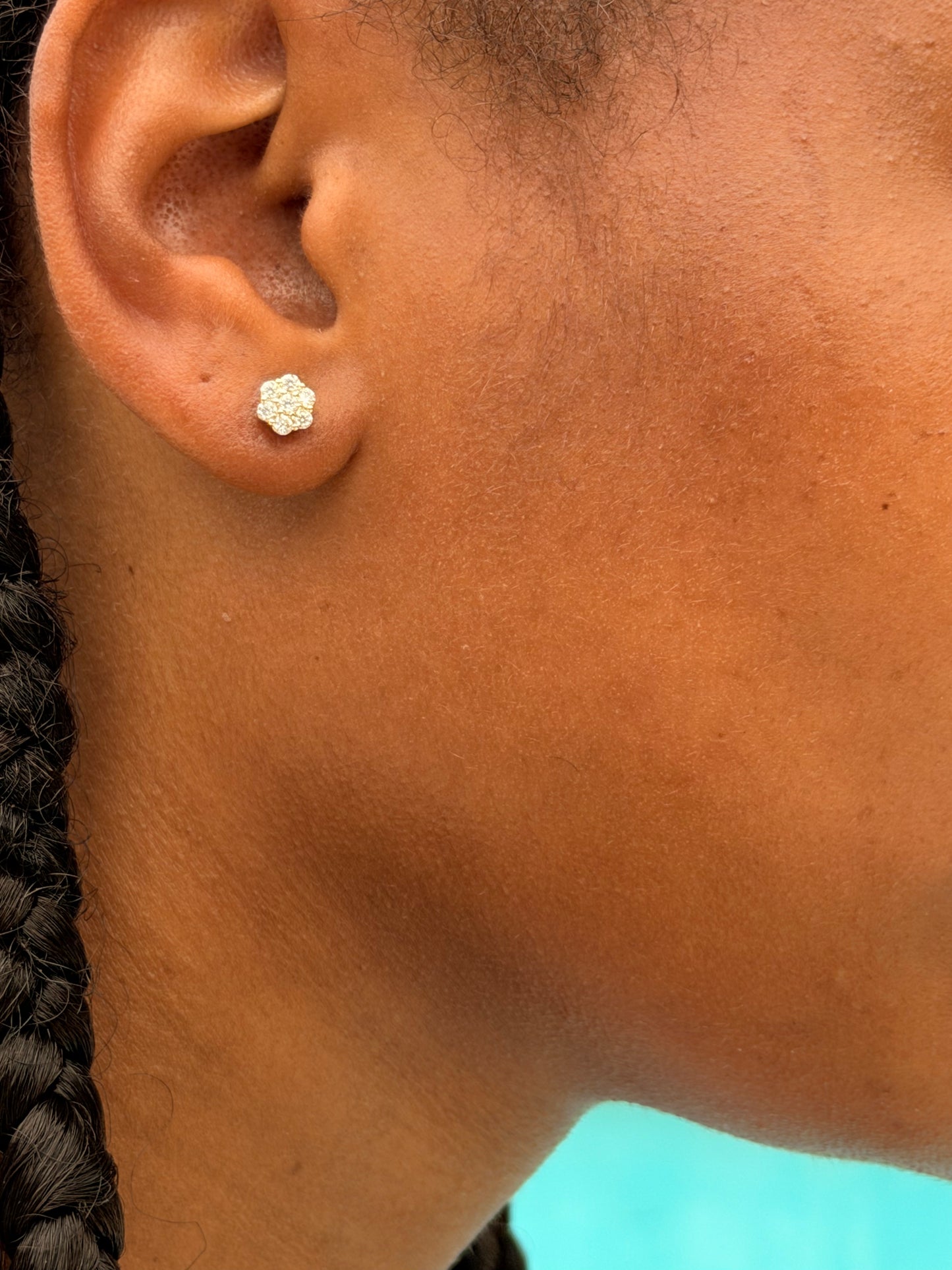 VVS1 Moissanite Flower Stud Earrings | S925 Sterling Silver