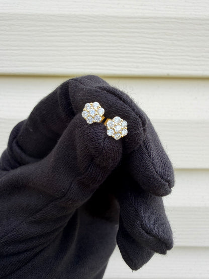 VVS1 Moissanite Flower Stud Earrings | S925 Sterling Silver