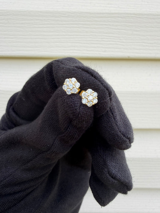 VVS1 Moissanite Flower Stud Earrings | S925 Sterling Silver
