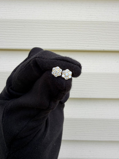 VVS1 Moissanite Flower Stud Earrings | S925 Sterling Silver