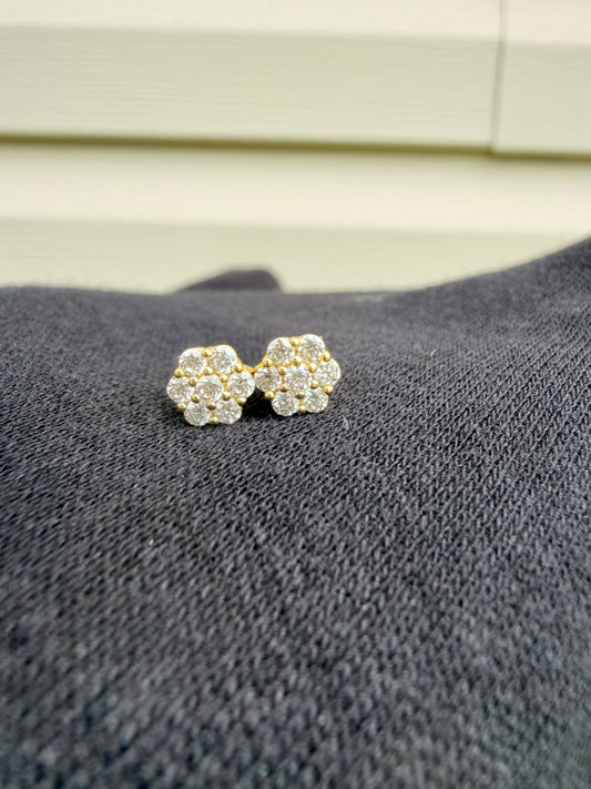 VVS1 Moissanite Flower Stud Earrings | S925 Sterling Silver