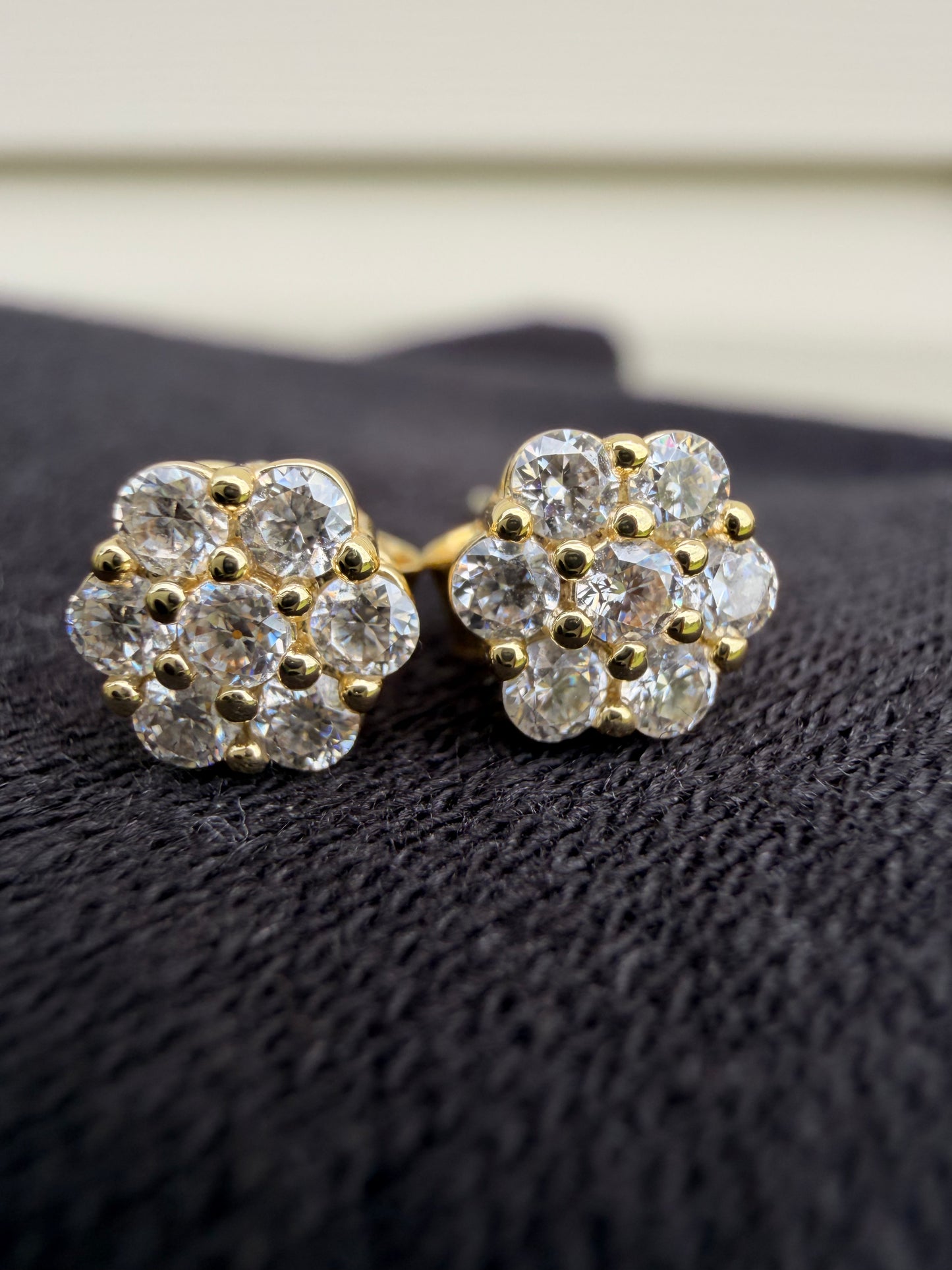 VVS1 Moissanite Flower Stud Earrings | S925 Sterling Silver