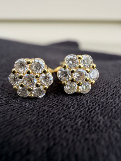 VVS1 Moissanite Flower Stud Earrings | S925 Sterling Silver