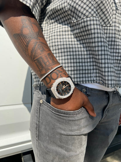 VVS1 Moissanite Iced G-Shock + 4MM Tennis Bracelet Set 💎