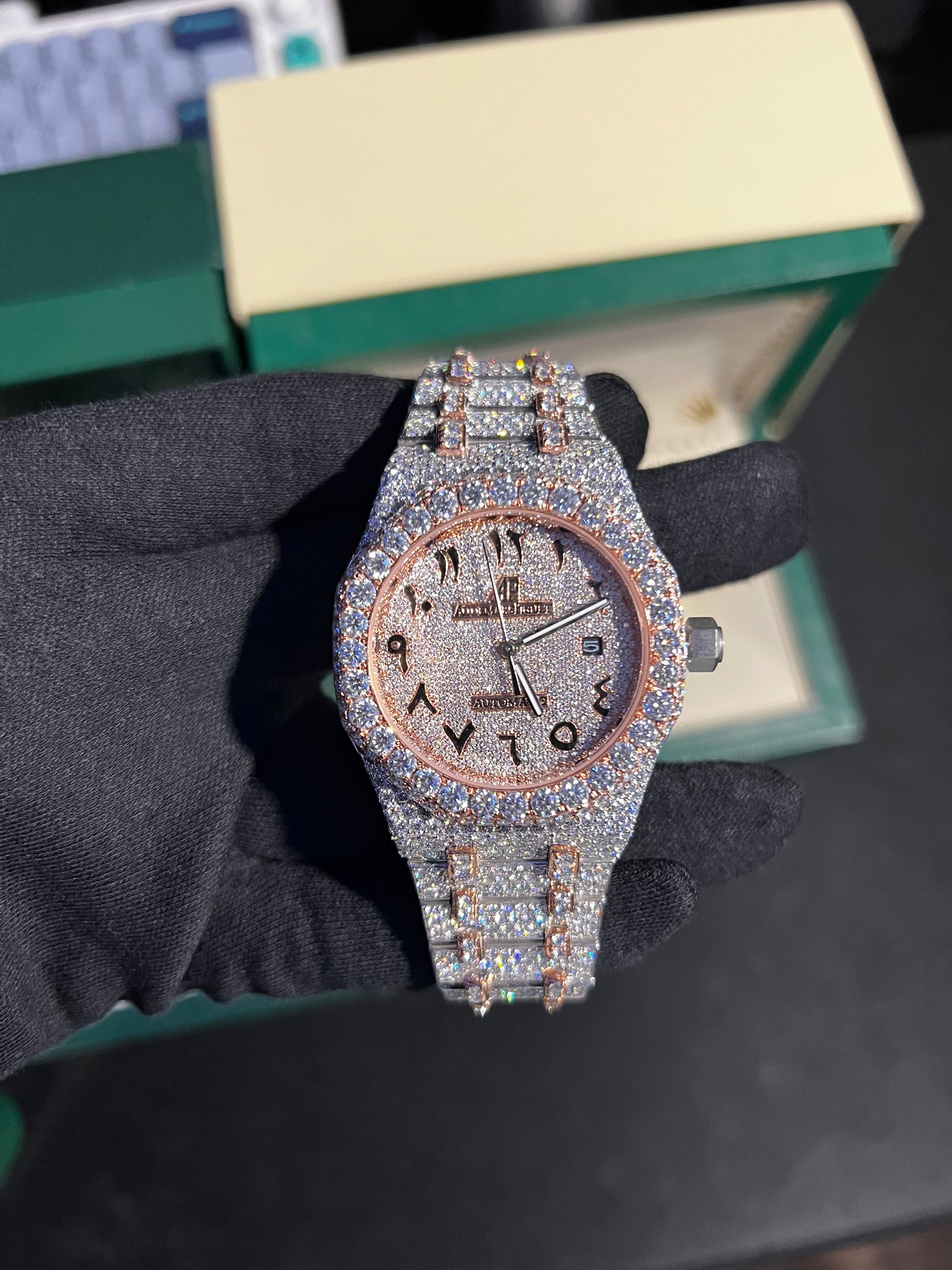 Rose Gold VVS1 Moissanite Custom Watch
